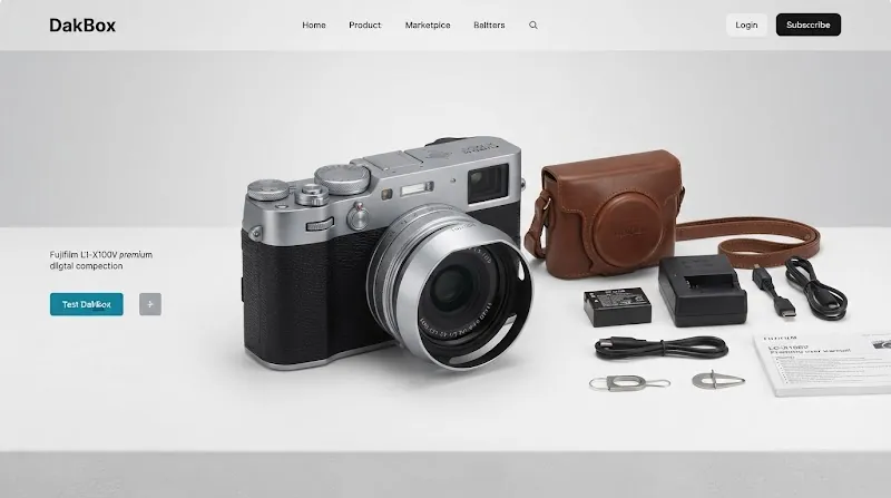 Fujifilm X100V camera in silver