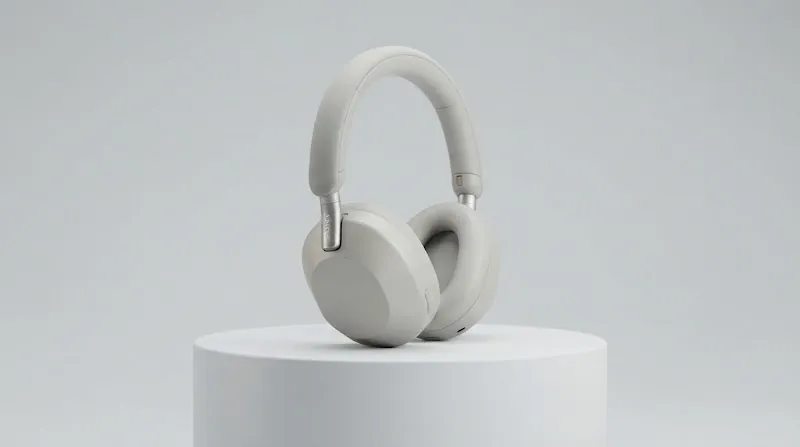 Sony WH-1000XM5 headphones in silver