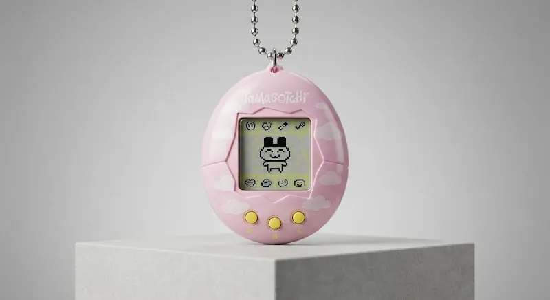 Pink Bandai Tamagotchi keychain