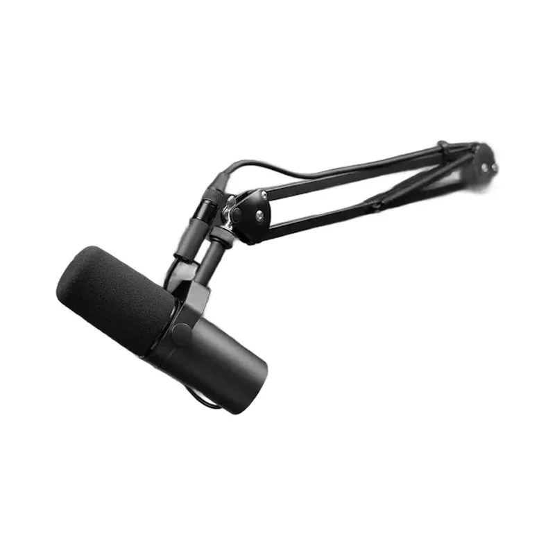 Shure SM7B microphone on a boom arm